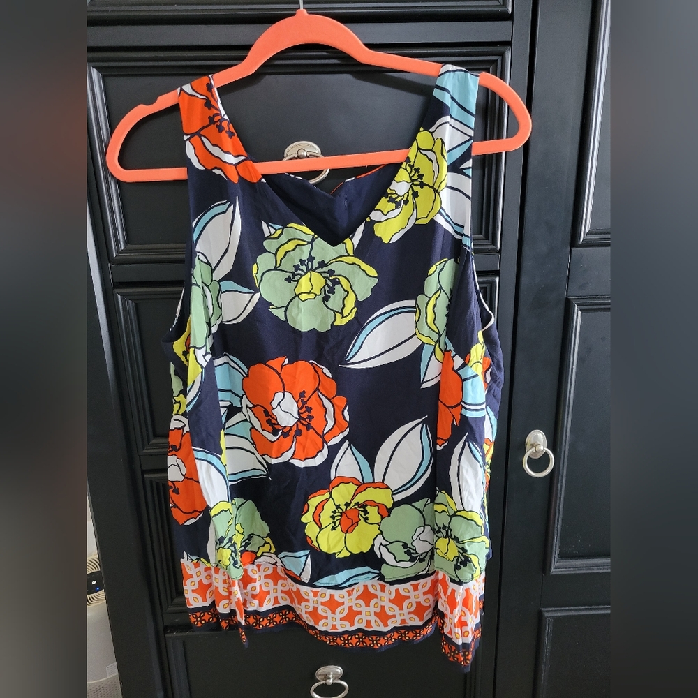 Floral Sleeveless Top - Multicolor